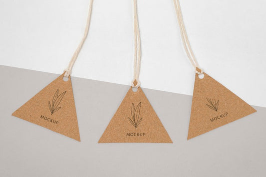 Free Zero Waste Price Tags Mock-Up Psd